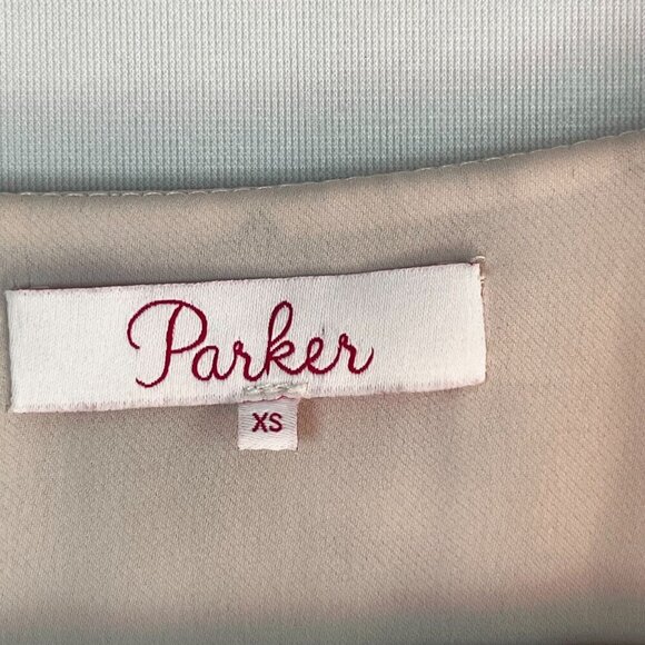 Parker Tie Waist Pink Floral Mini Dress Bishop‎ Sleeve V-Neck Size XS - Picture 5 of 12